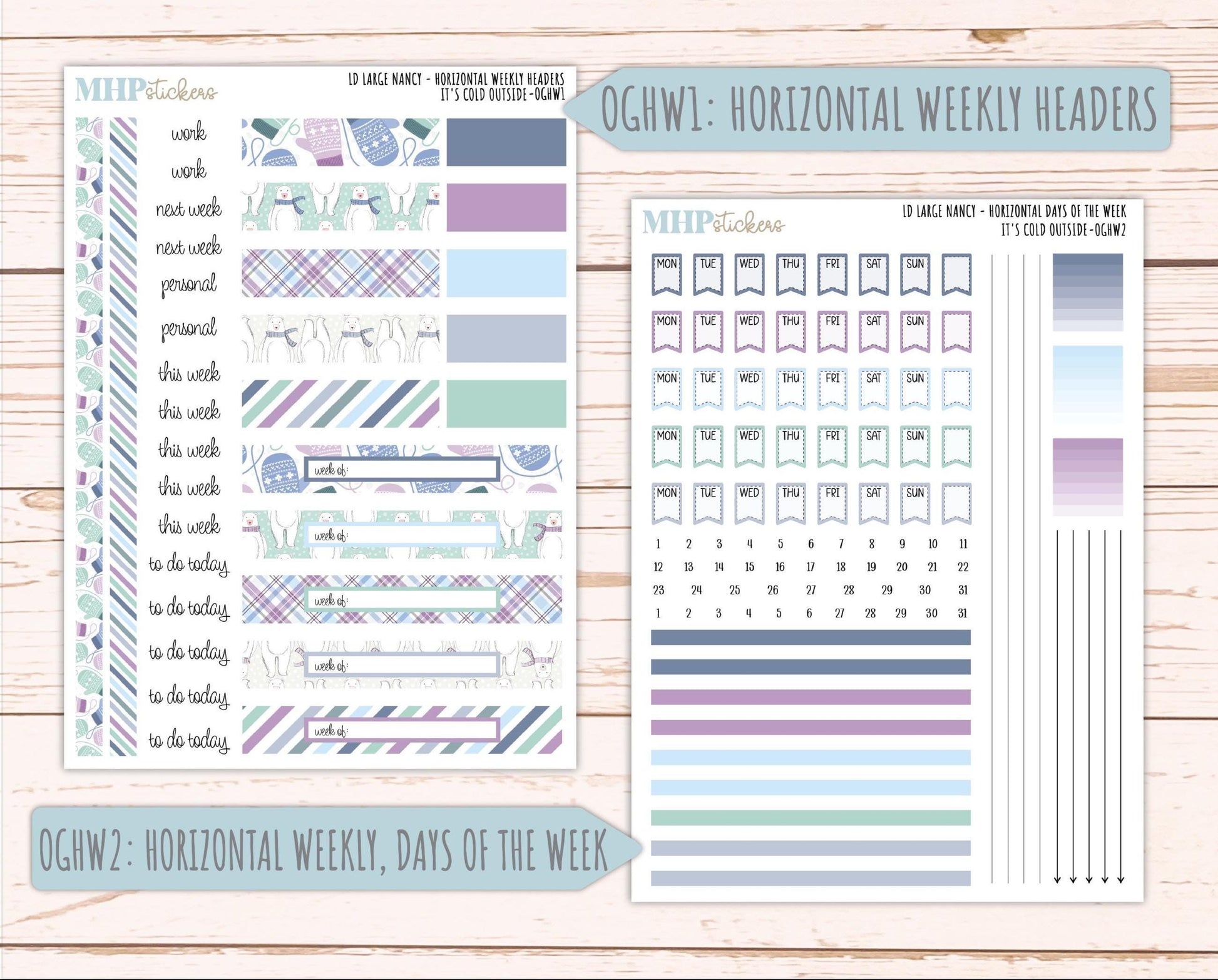 JANUARY 2026 Stickers for Large Nancy & Anne Planners (Formerly Original Size). For Laurel Denise Planners. "It's Cold Outside" || OG