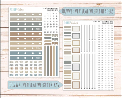JANUARY 2026 Stickers for Large Nancy & Anne Planners (Formerly Original Size). For Laurel Denise Planners. "January Frost" || OG
