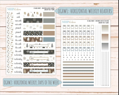 JANUARY 2026 Stickers for Large Nancy & Anne Planners (Formerly Original Size). For Laurel Denise Planners. "January Frost" || OG