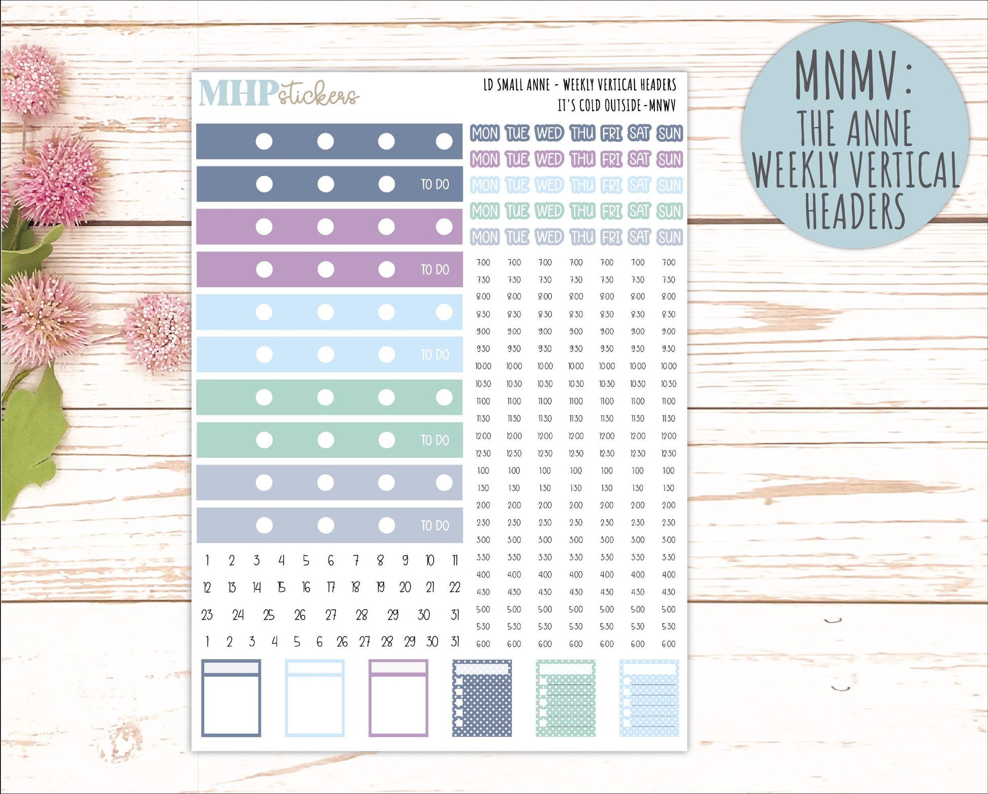 JANUARY 20265 Stickers for Small Nancy & Anne Laurel Denise Planners. (Formerly Mini Planner) "It's Cold Outside" || MN