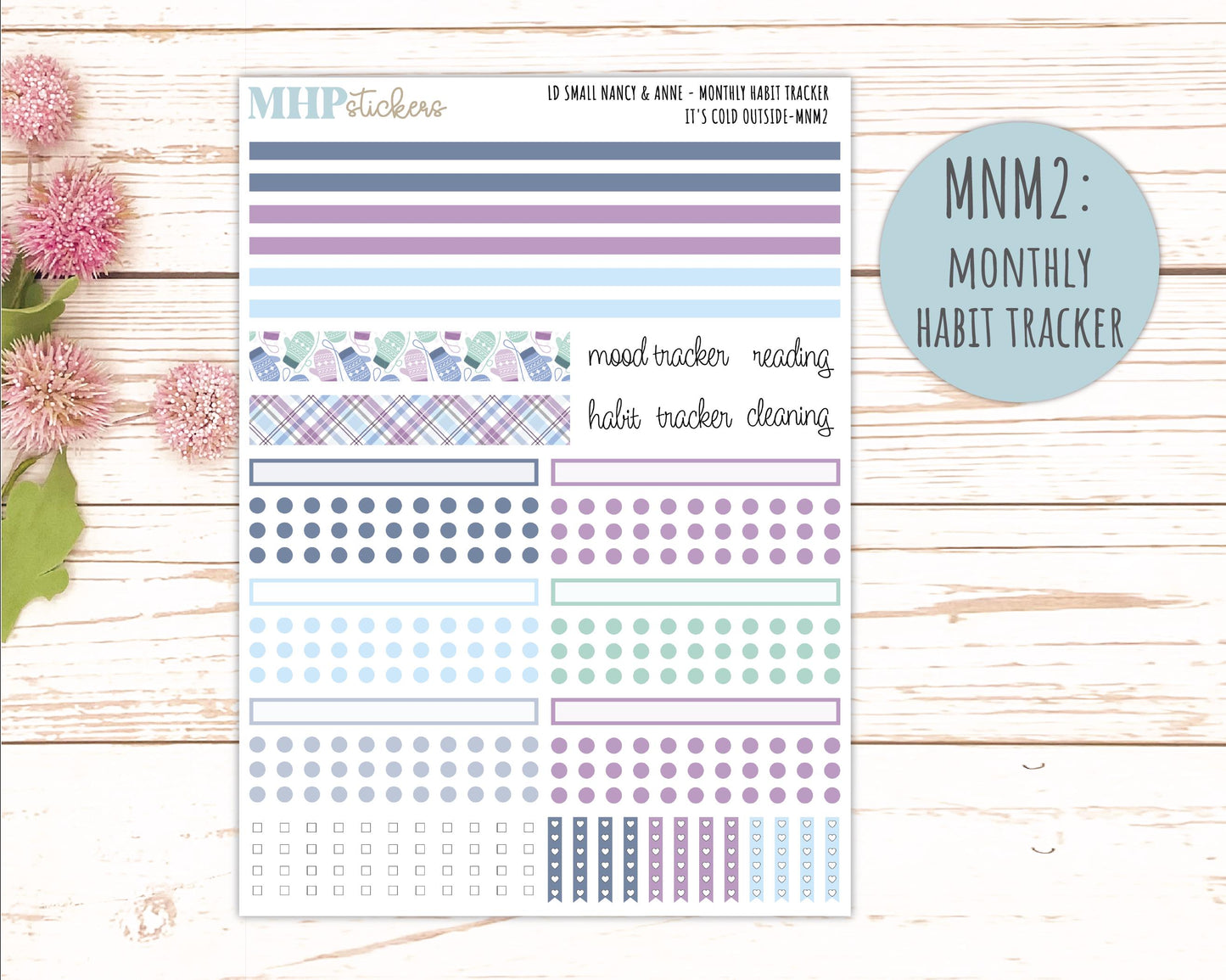 JANUARY 20265 Stickers for Small Nancy & Anne Laurel Denise Planners. (Formerly Mini Planner) "It's Cold Outside" || MN