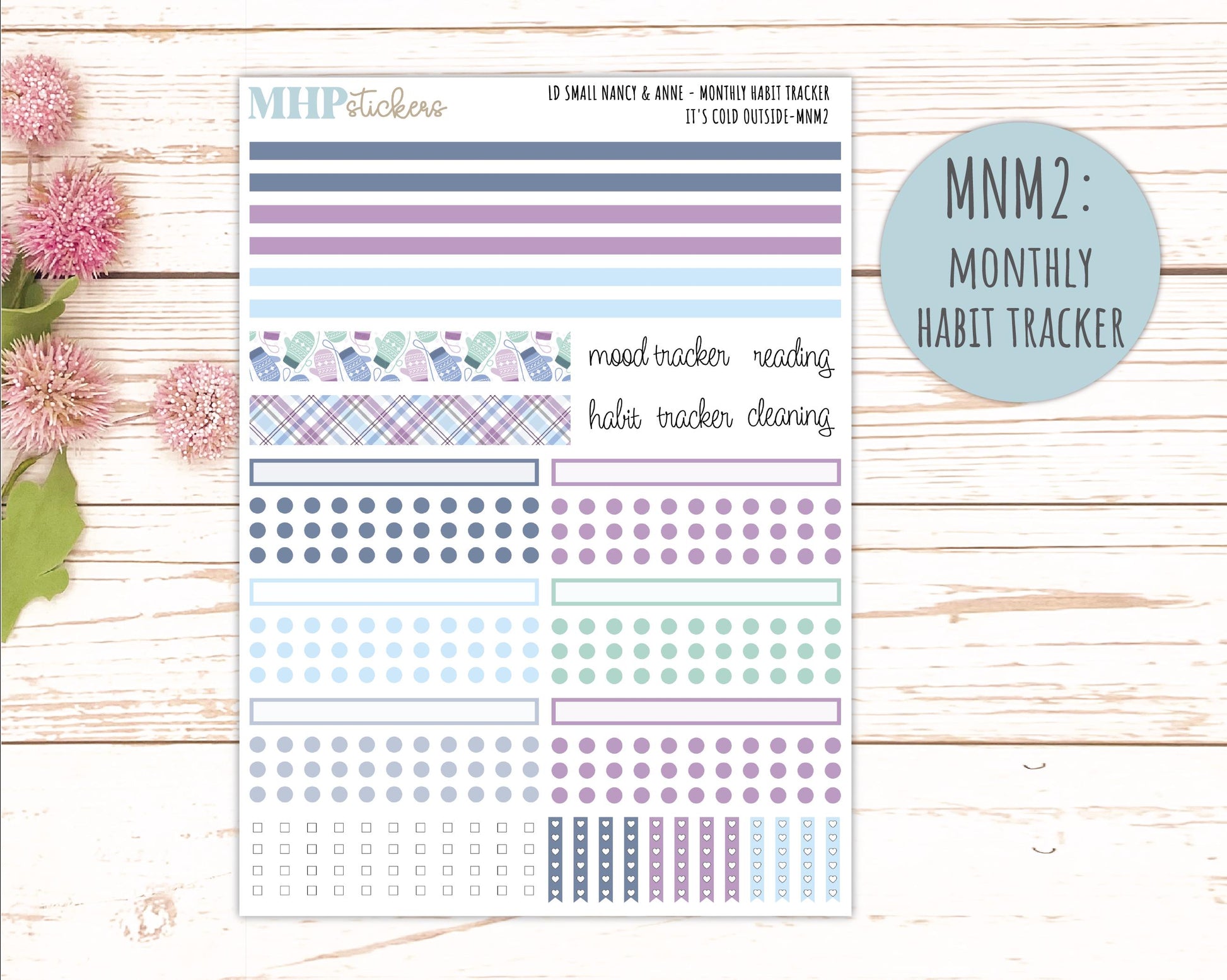 JANUARY 20265 Stickers for Small Nancy & Anne Laurel Denise Planners. (Formerly Mini Planner) "It's Cold Outside" || MN