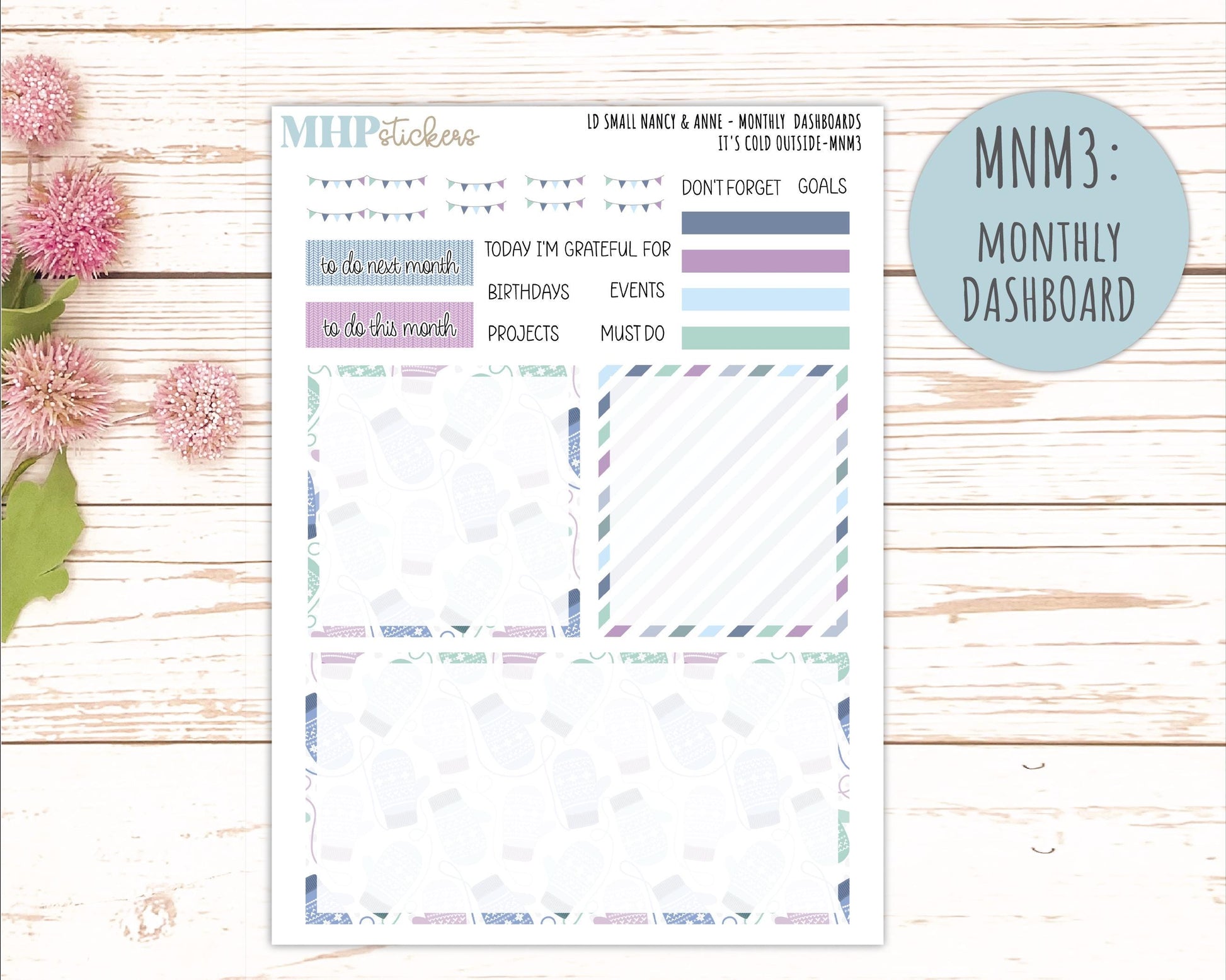 JANUARY 20265 Stickers for Small Nancy & Anne Laurel Denise Planners. (Formerly Mini Planner) "It's Cold Outside" || MN