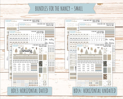JANUARY 20265 Stickers for Small Nancy & Anne Laurel Denise Planners. (Formerly Mini Planner) "January Frost" || MN