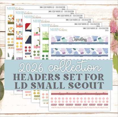 2026 Monthly Headers Set for The Small Scout Laurel Denise Planner || LD434