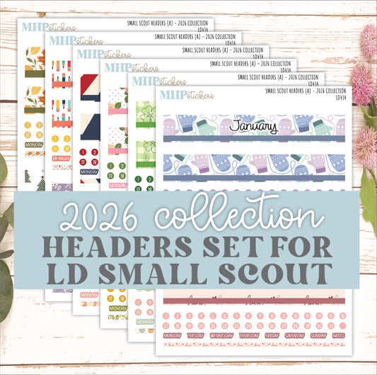2026 Monthly Headers Set for The Small Scout Laurel Denise Planner || LD434