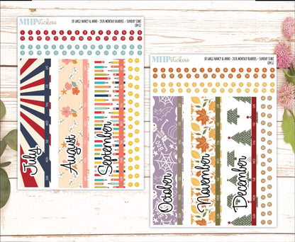 2026 Monthly Headers Set for the Large Nancy & Anne Laurel Denise Planners (Original Size) || LD432