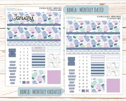 JANUARY 2026 Stickers for the Mae & Kristy Laurel Denise Planners (Book Bound Planner) "It's Cold Outside" || BB