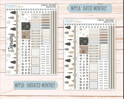JANUARY 2026 Stickers for The Small Rose Laurel Denise Planner (Formerly Mini Project Planner) "January Frost" || MPP