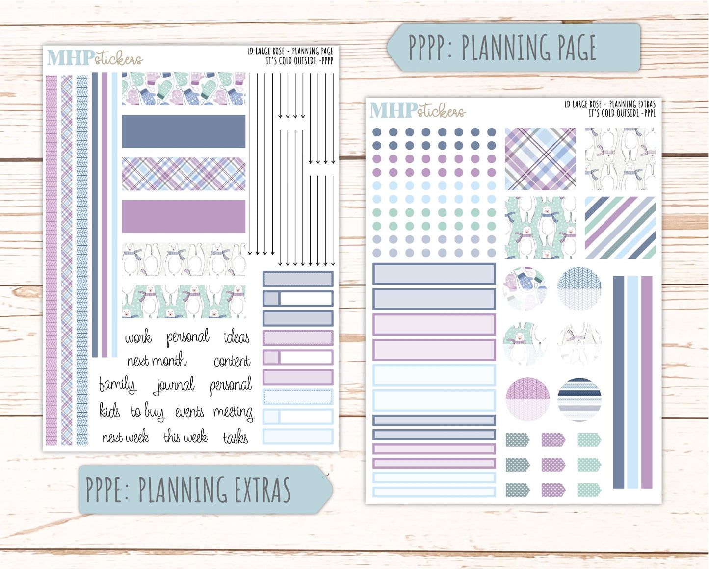 JANUARY 2026 Stickers for the Large Rose Planner (Formerly Project Planner). Laurel Denise. "It's Cold Outside" || PP