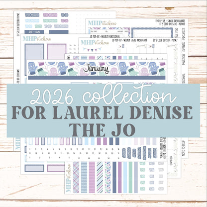 JANUARY 2026 Stickers for The Jo, Laurel Denise Planner (Formerly Pop-Up Planner) "It's Cold Outside" || POP