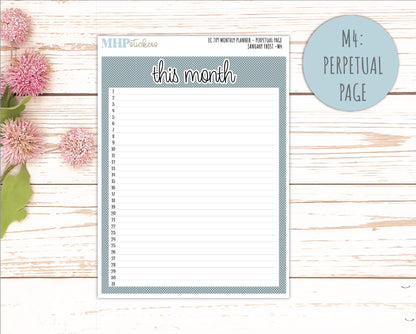 JANUARY Monthly Kit for 7x9 Erin Condren Planners. 2026 Collection "January Frost" || ECM