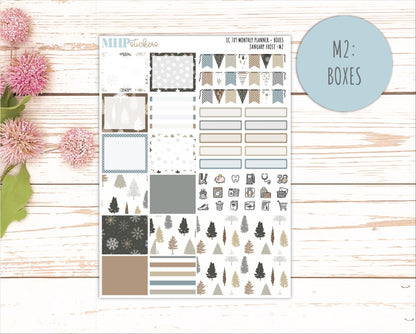 JANUARY Monthly Kit for 7x9 Erin Condren Planners. 2026 Collection "January Frost" || ECM