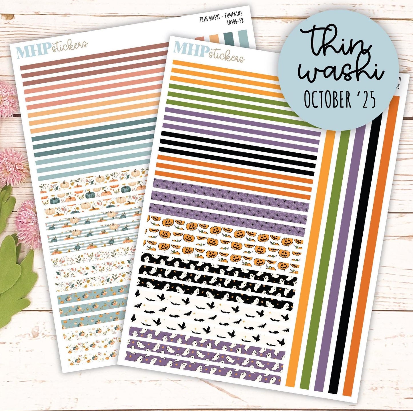Thin Washi for Laurel Denise Planners. Planner Stickers OCTOBER '25 || LD406