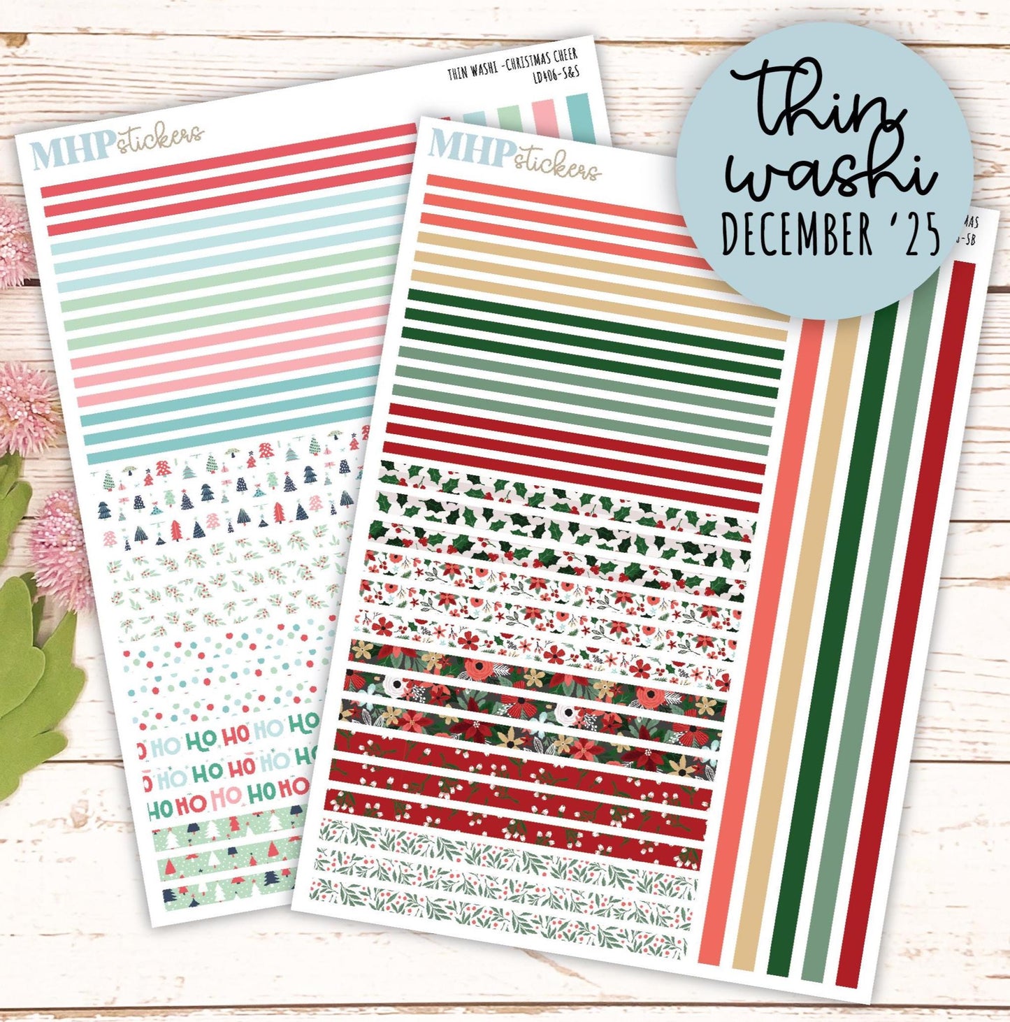 Thin Washi for Laurel Denise Planners. Planner Stickers DECEMBER '25 || LD406