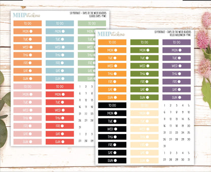 Days of the Week Headers for the Large Laurel Denise Scout Planner (formerly Portrait Planner) 2025 Collection || PT