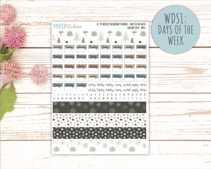 JANUARY Weekly Dashboard Kit for 7x9 Erin Condren Planners. 2026 Collection "January Frost" || ECWDS