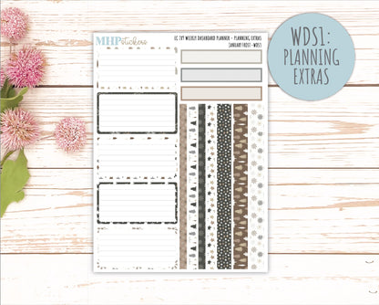 JANUARY Weekly Dashboard Kit for 7x9 Erin Condren Planners. 2026 Collection "January Frost" || ECWDS