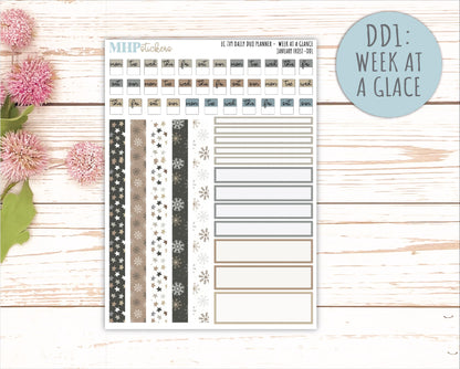 JANUARY Daily Duo Sticker Kit for 7x9 Erin Condren Planners. 2026 Collection "January Frost" || ECDD