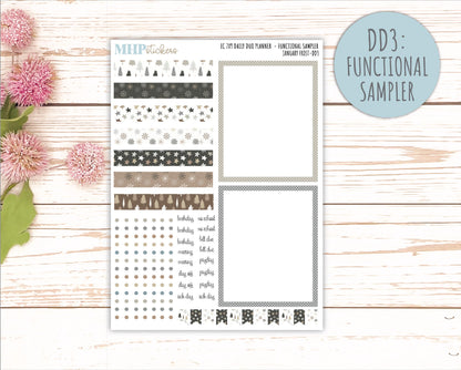 JANUARY Daily Duo Sticker Kit for 7x9 Erin Condren Planners. 2026 Collection "January Frost" || ECDD