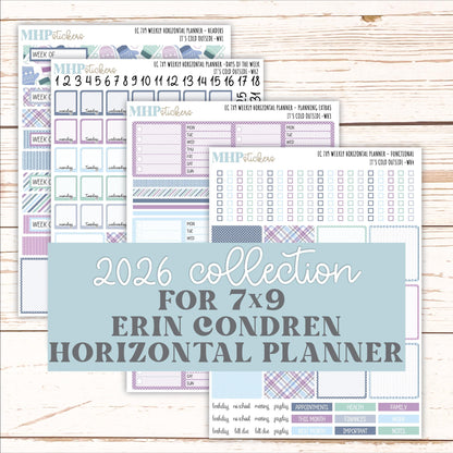 JANUARY Weekly Horizontal Planning Kit for 7x9 Erin Condren Planners. 2026 Collection "It's Cold Outside" || ECWH