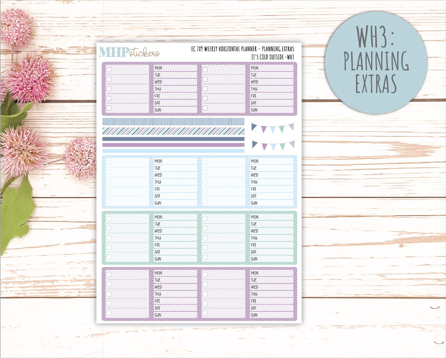 JANUARY Weekly Horizontal Planning Kit for 7x9 Erin Condren Planners. 2026 Collection "It's Cold Outside" || ECWH