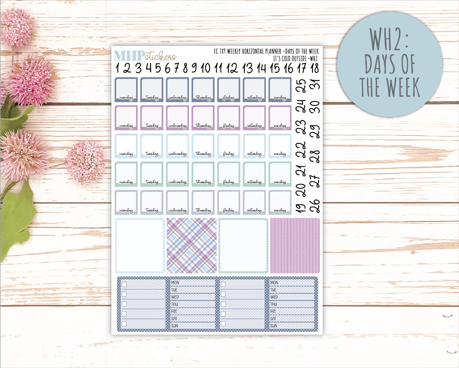 JANUARY Weekly Horizontal Planning Kit for 7x9 Erin Condren Planners. 2026 Collection "It's Cold Outside" || ECWH