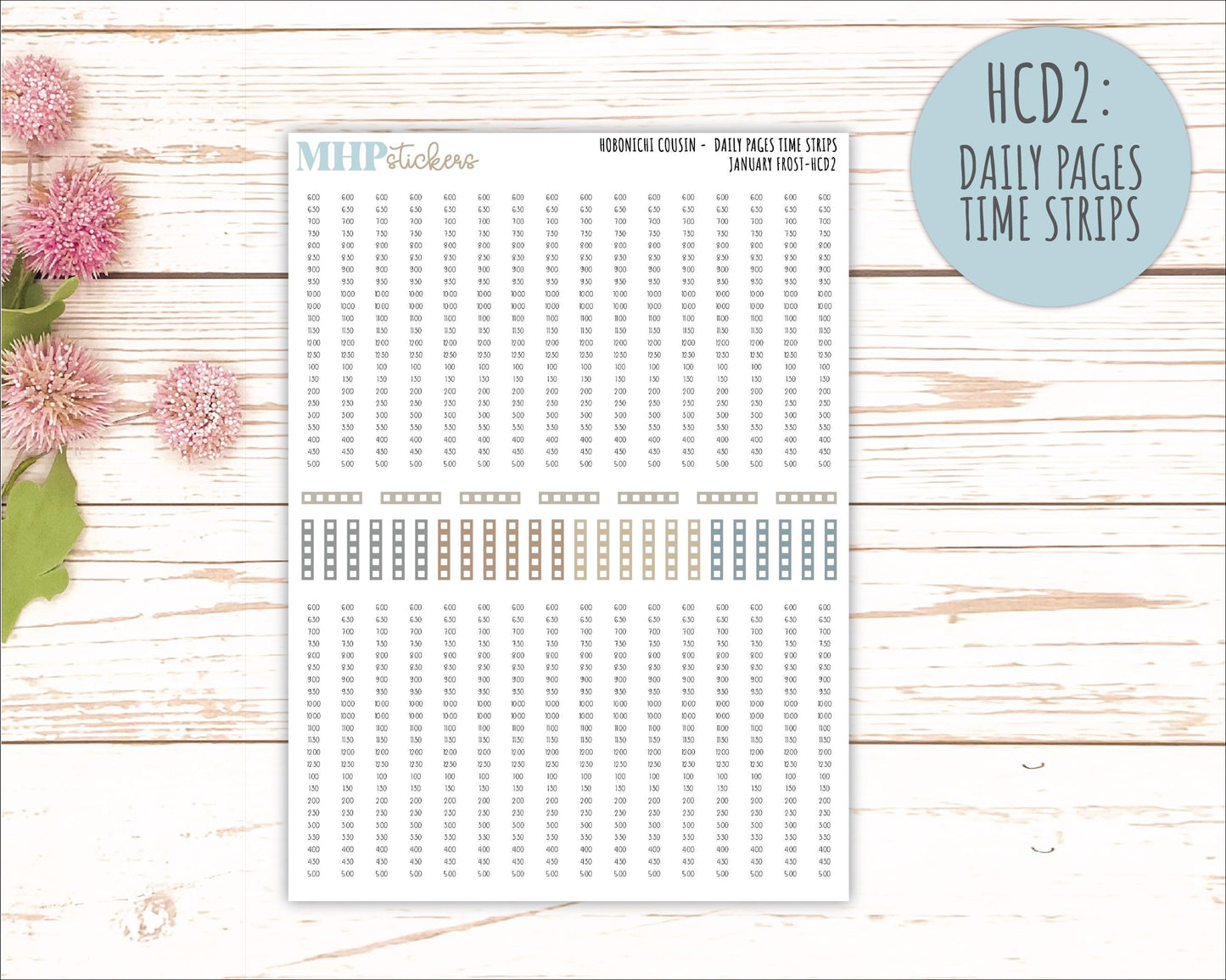 JANUARY 2026 Stickers for Hobonichi Cousin. A5 Planners "January Frost" || HCFC