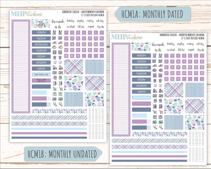 JANUARY 2026 Stickers for Hobonichi Cousin. A5 Planners "It's Cold Outside" || HCFC