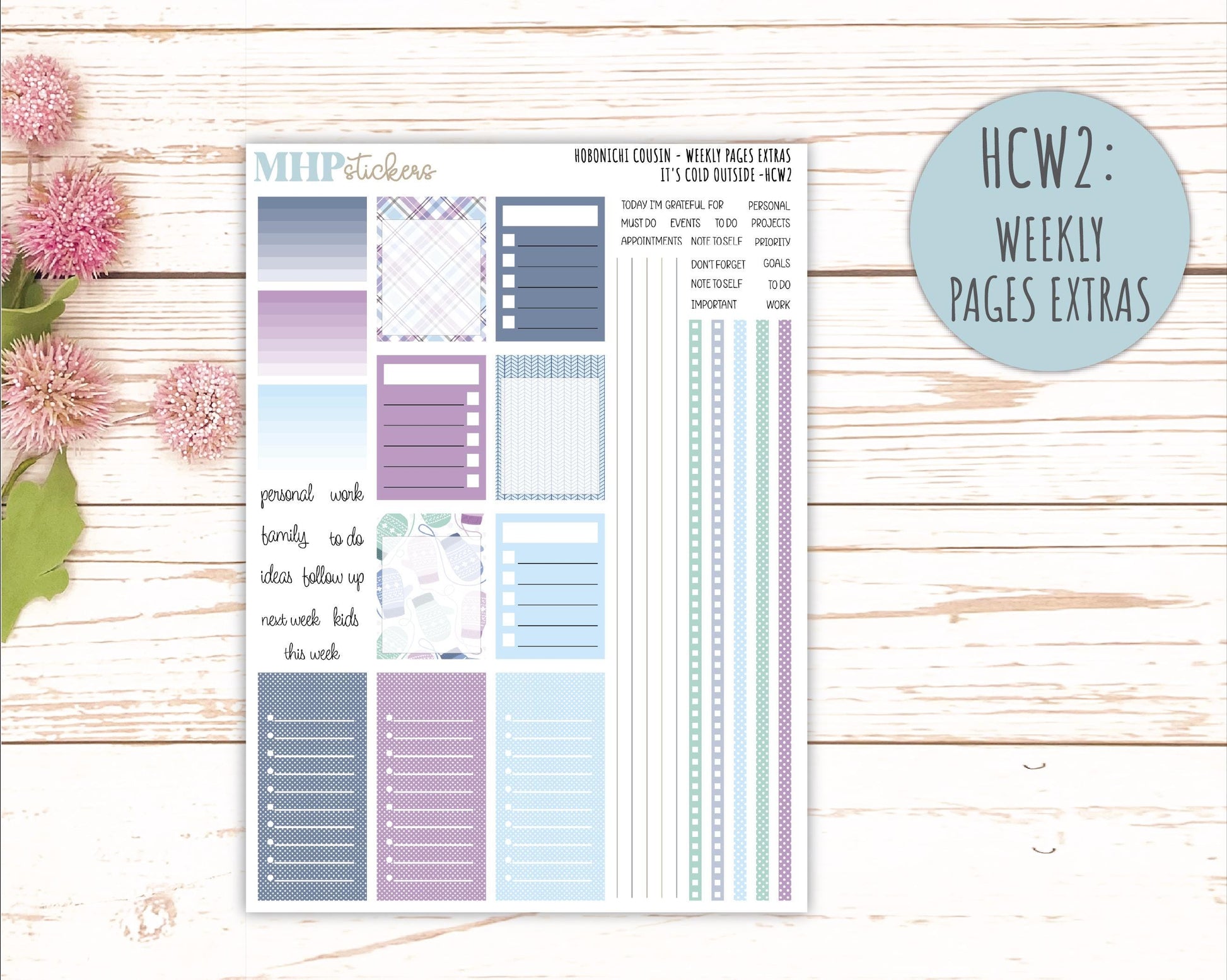 JANUARY 2026 Stickers for Hobonichi Cousin. A5 Planners "It's Cold Outside" || HCFC