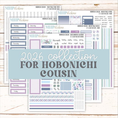 JANUARY 2026 Stickers for Hobonichi Cousin. A5 Planners "It's Cold Outside" || HCFC