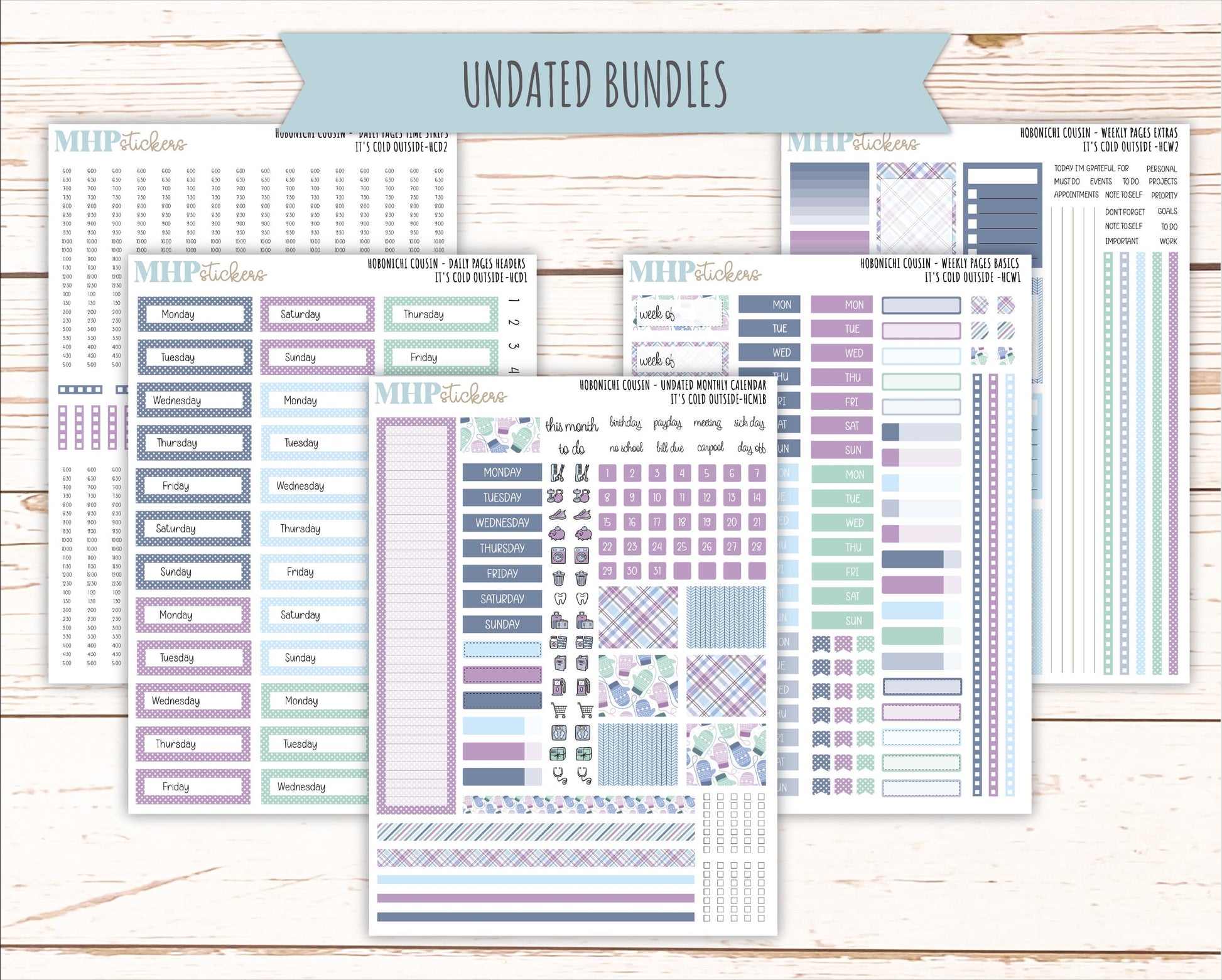JANUARY 2026 Stickers for Hobonichi Cousin. A5 Planners "It's Cold Outside" || HCFC
