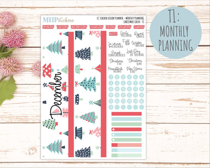 DECEMBER Stickers for EC Teacher Lesson Planner. 2025 Collection Christmas Cheer" || ECT