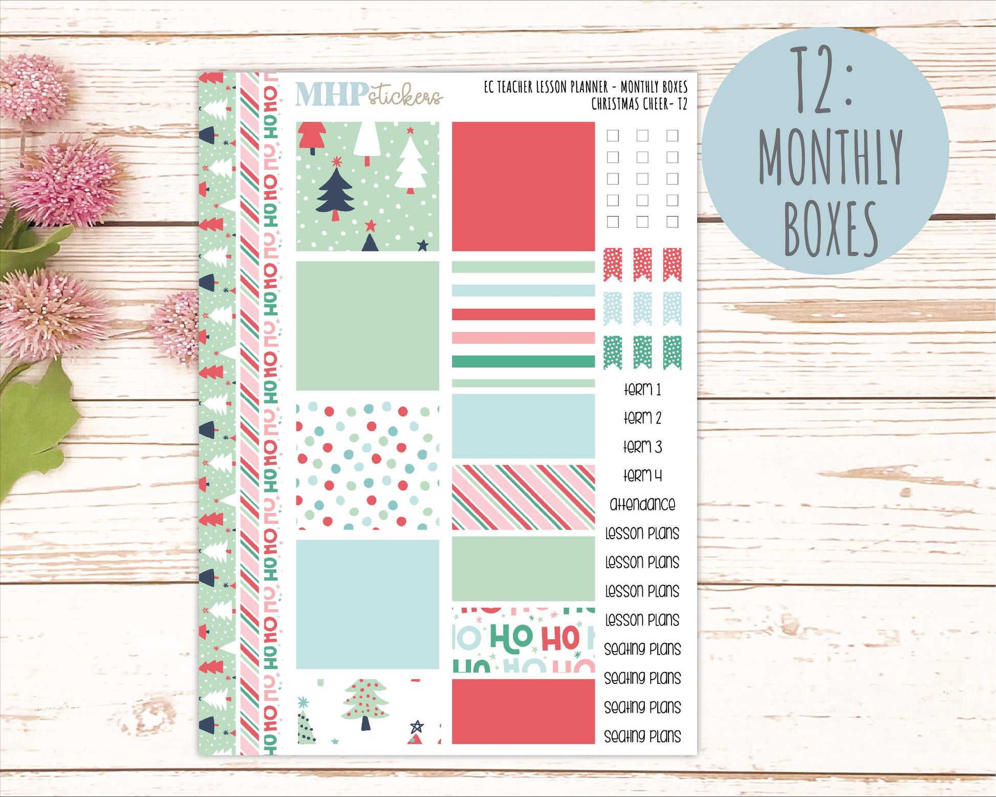 DECEMBER Stickers for EC Teacher Lesson Planner. 2025 Collection Christmas Cheer" || ECT
