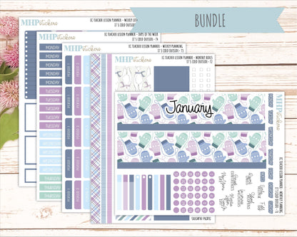 JANUARY Stickers for EC Teacher Lesson Planner. 2025 Collection "It's Cold Outside" || ECT