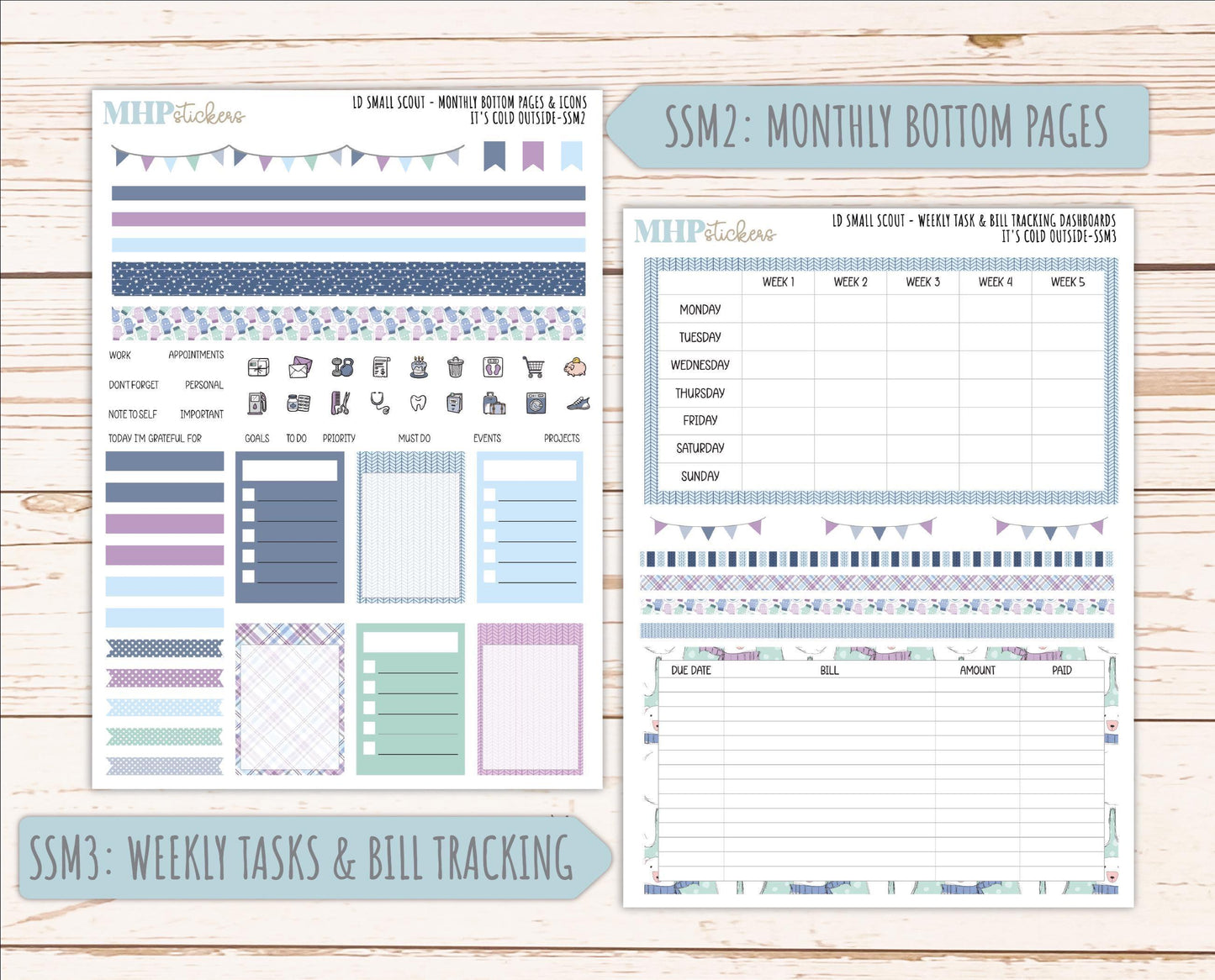 JANUARY 2026 Stickers for the Small Scout Planner. For Laurel Denise Planners. "It's Cold Outside" ||SS