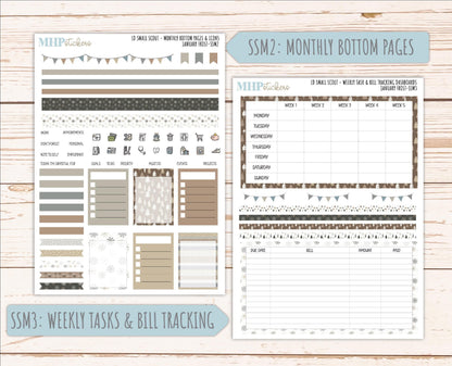 JANUARY 2026 Stickers for the Small Scout Planner. For Laurel Denise Planners. "January Frost" ||SS