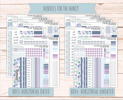 JANUARY 2026 Stickers for Large Nancy & Anne Planners (Formerly Original Size). For Laurel Denise Planners. "It's Cold Outside" || OG