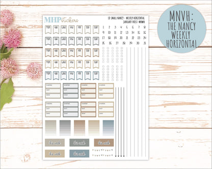 JANUARY 20265 Stickers for Small Nancy & Anne Laurel Denise Planners. (Formerly Mini Planner) "January Frost" || MN