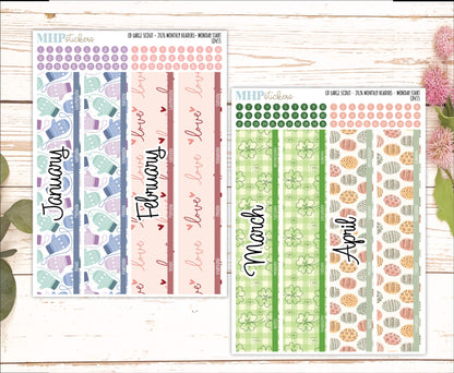 2026 Monthly Headers Set for Large Scout Planner (Portrait Planner). Laurel Denise Planners || LD433