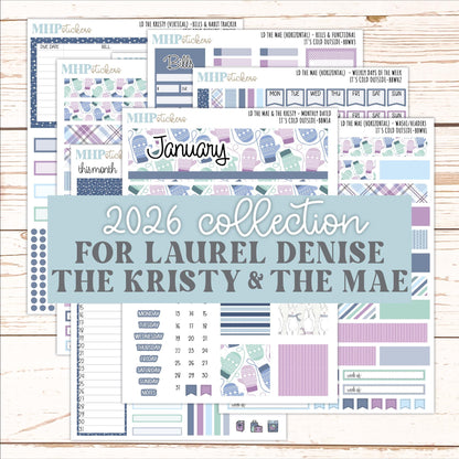 JANUARY 2026 Stickers for the Mae & Kristy Laurel Denise Planners (Book Bound Planner) "It's Cold Outside" || BB