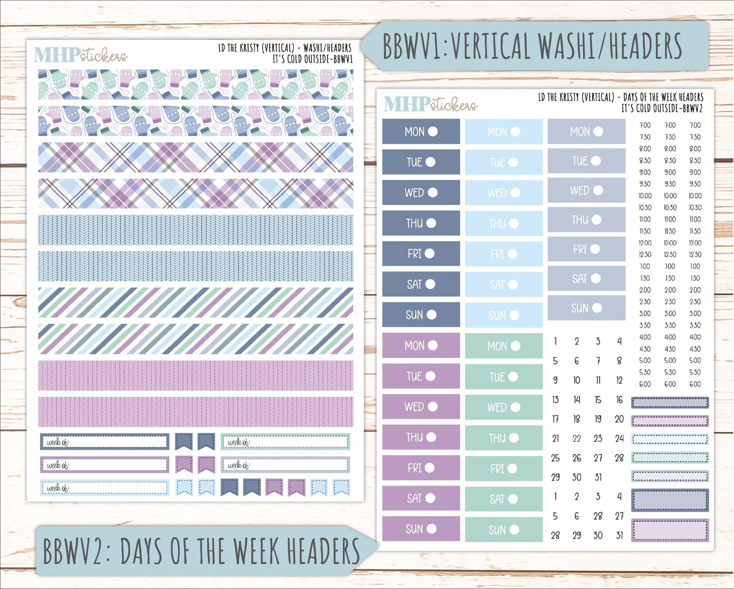 JANUARY 2026 Stickers for the Mae & Kristy Laurel Denise Planners (Book Bound Planner) "It's Cold Outside" || BB