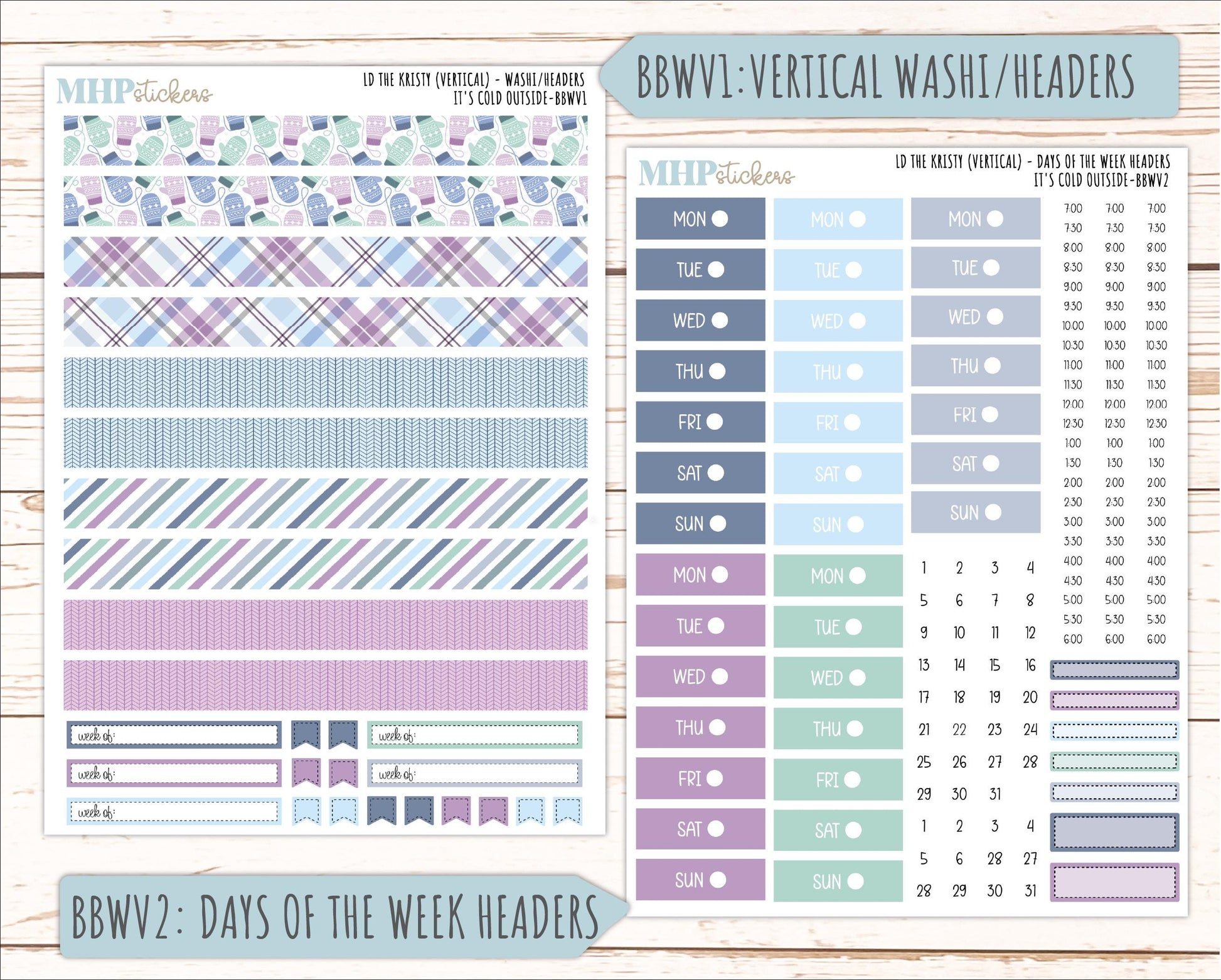 JANUARY 2026 Stickers for the Mae & Kristy Laurel Denise Planners (Book Bound Planner) "It's Cold Outside" || BB