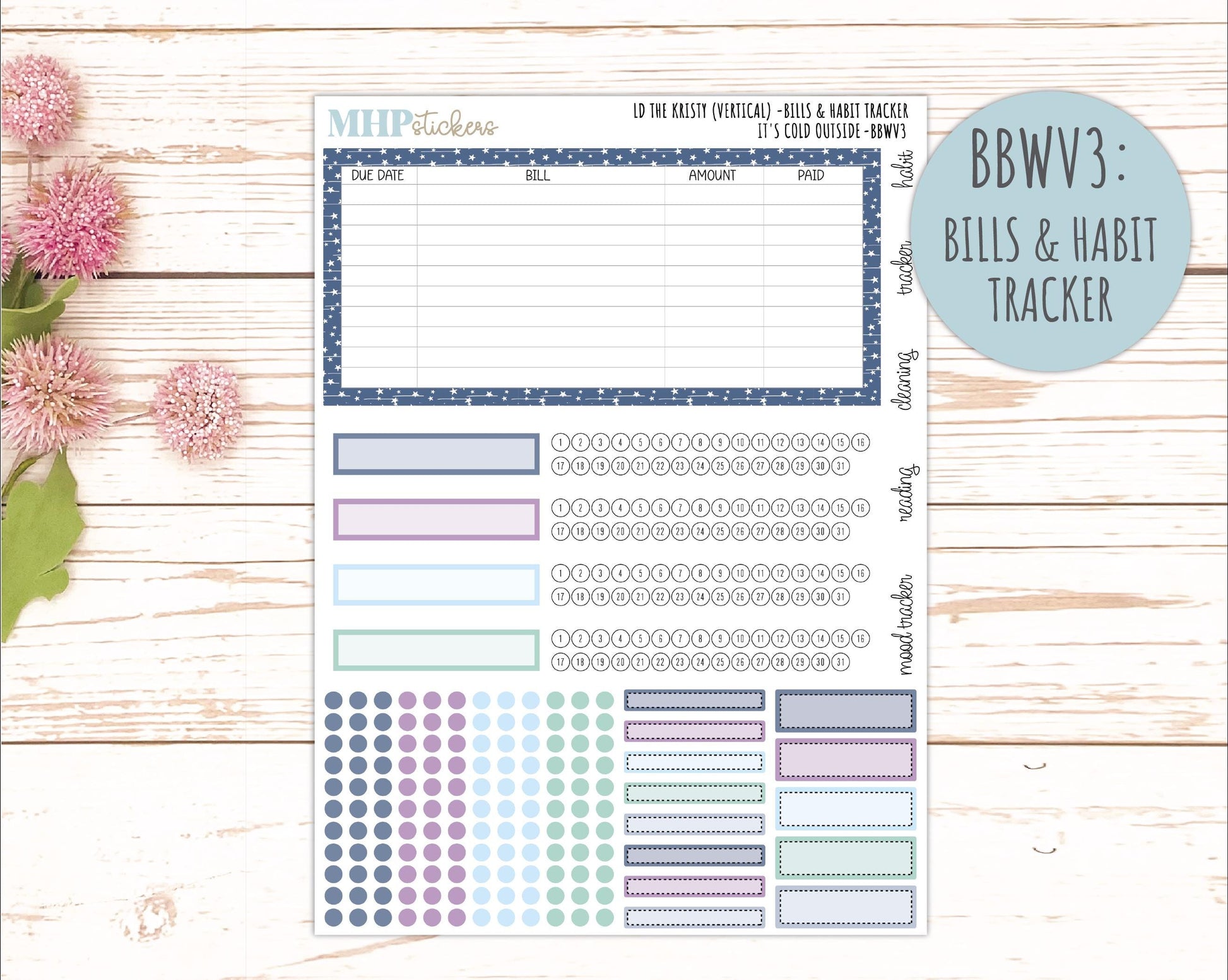 JANUARY 2026 Stickers for the Mae & Kristy Laurel Denise Planners (Book Bound Planner) "It's Cold Outside" || BB