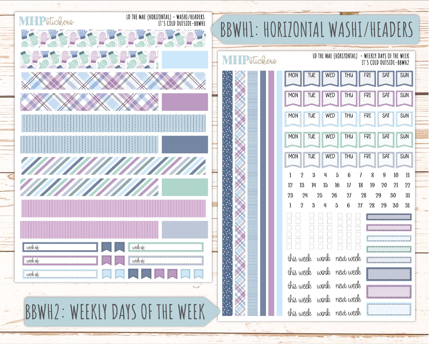 JANUARY 2026 Stickers for the Mae & Kristy Laurel Denise Planners (Book Bound Planner) "It's Cold Outside" || BB