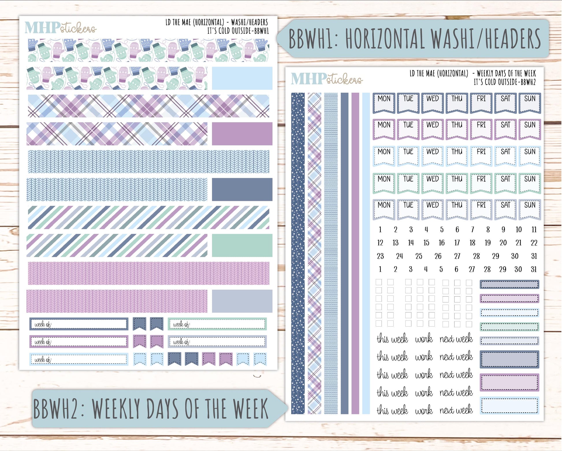 JANUARY 2026 Stickers for the Mae & Kristy Laurel Denise Planners (Book Bound Planner) "It's Cold Outside" || BB