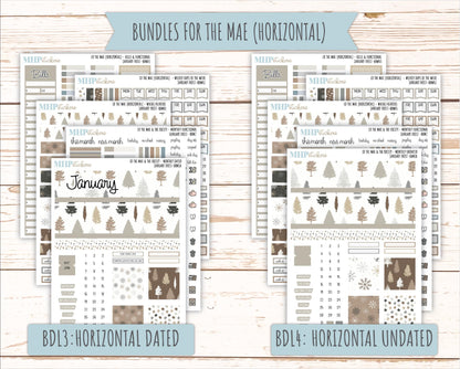 JANUARY 2026 Stickers for the Mae & Kristy Laurel Denise Planners (Book Bound Planner) "January Frost" || BB