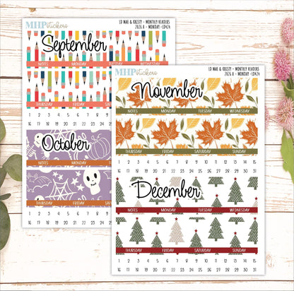 2026 Monthly Headers Set for the Mae & Kristy Laurel Denise Planner (Book Bound Planner - Amanda's Collab) || LD430