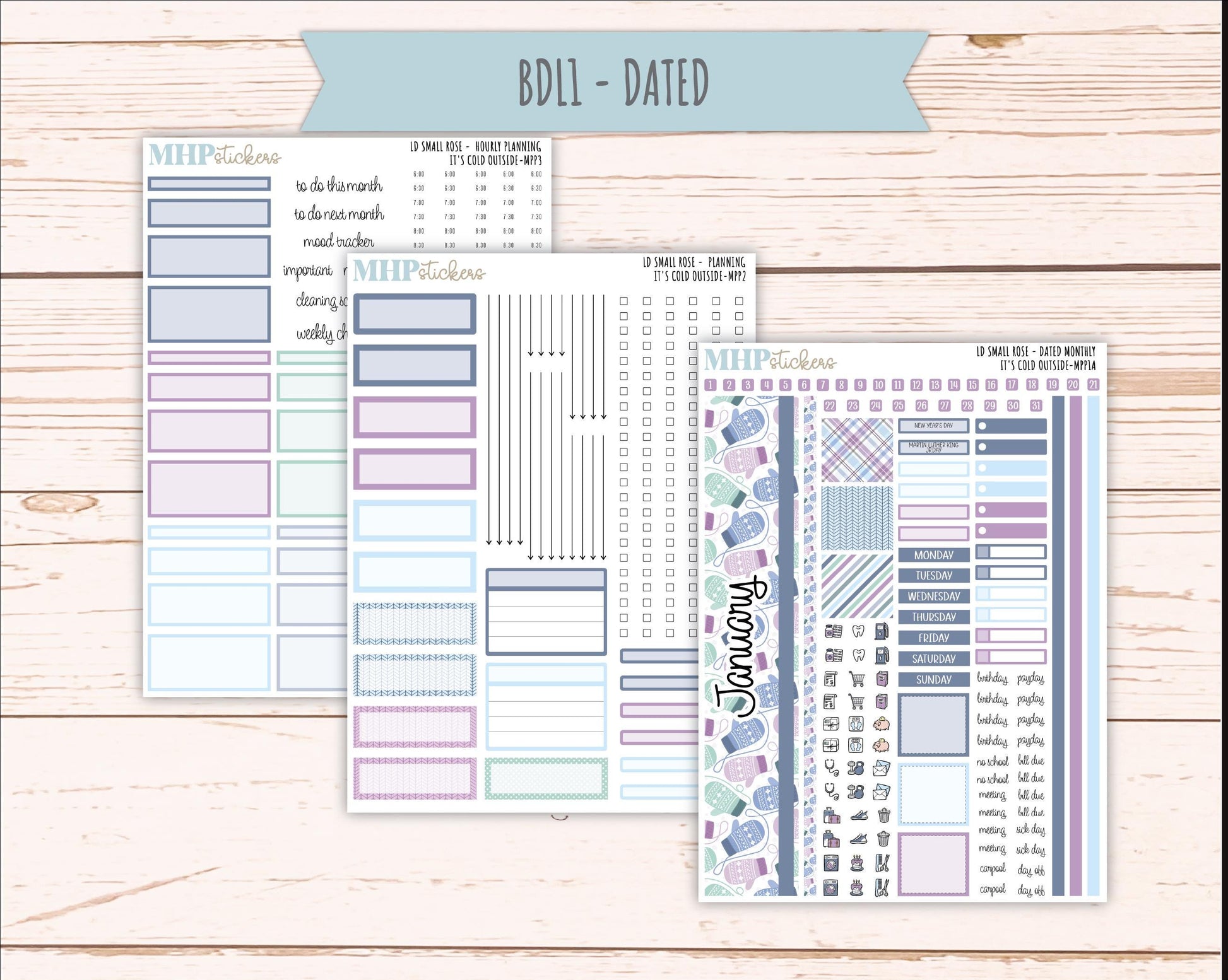 JANUARY 2026 Stickers for The Small Rose Laurel Denise Planner (Formerly Mini Project Planner) "It's Cold Outside" || MPP