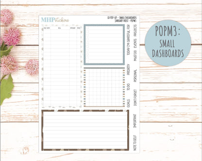 JANUARY 2026 Stickers for The Jo, Laurel Denise Planner (Formerly Pop-Up Planner) "January Frost" || POP